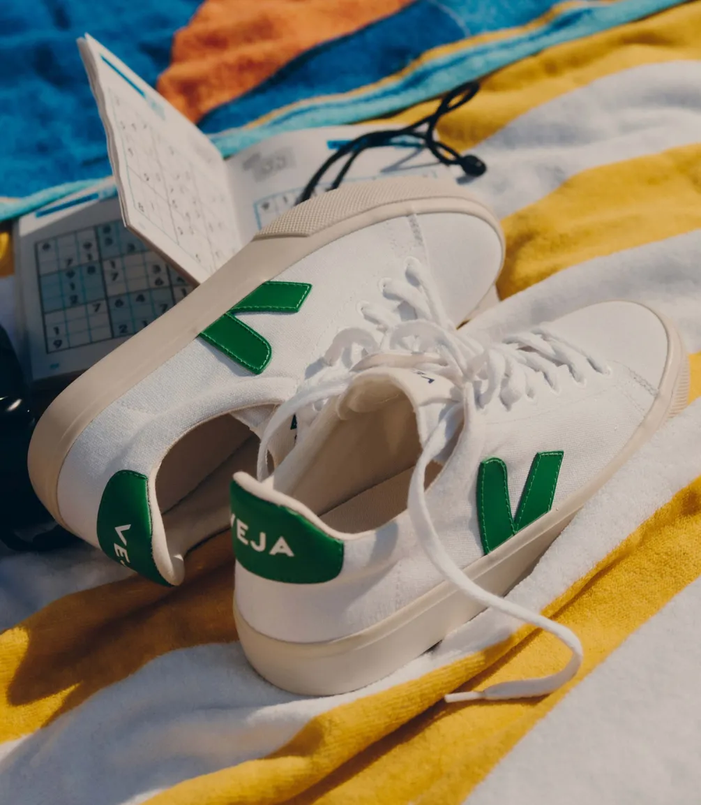 CAMPO CANVAS WHITE EMERAUDE<VEJA Shop