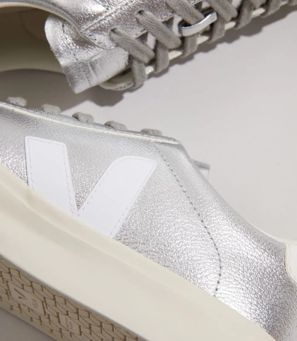 CAMPO LEATHER SILVER WHITE<VEJA Fashion