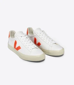 CAMPO LEATHER WHITE ORANGE FLUO<VEJA Clearance