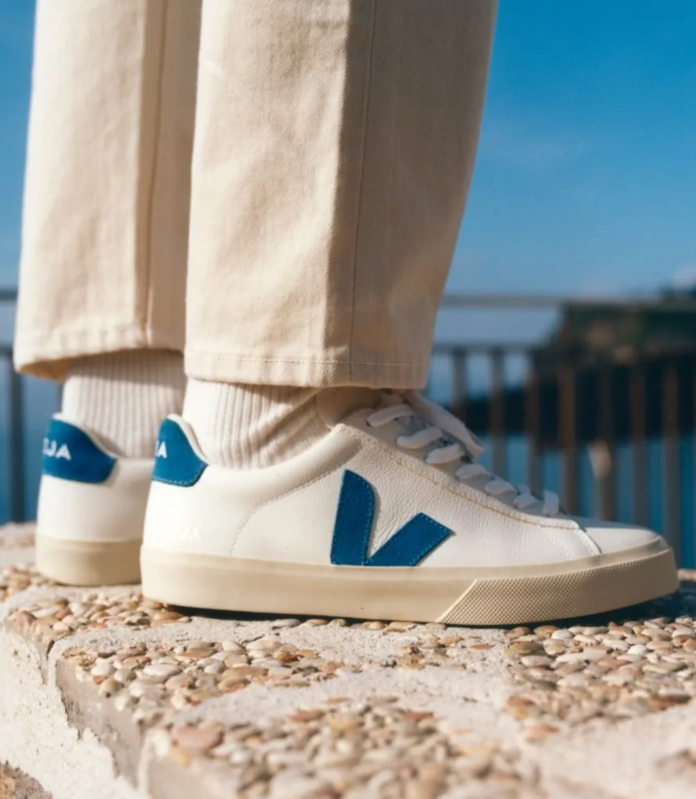 CAMPO LEATHER WHITE SWEDISH BLUE<VEJA Fashion
