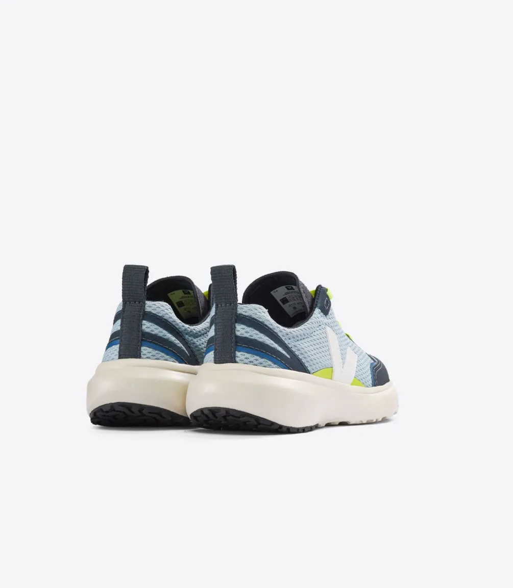 CANARY ELASTIC LACES ALVEOMESH STEEL WHITE<VEJA Hot