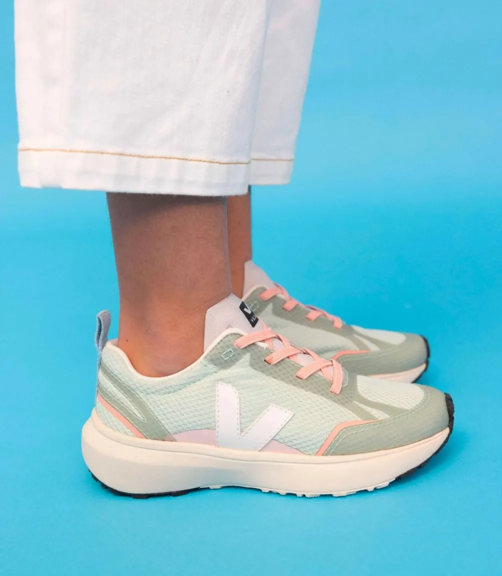 CANARY ELASTIC LACES ALVEOMESH MATCHA WHITE<VEJA Best