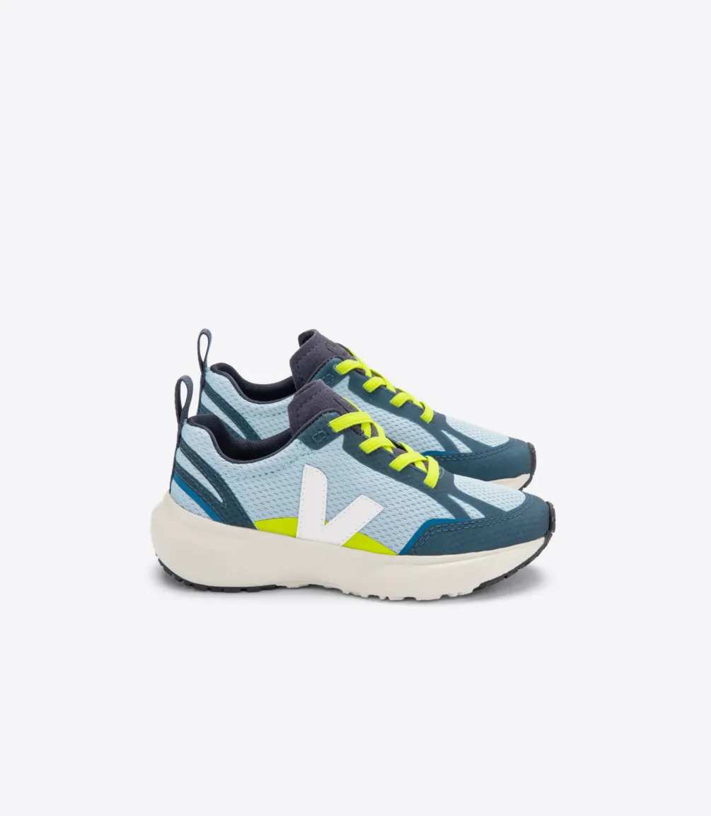 CANARY ELASTIC LACES ALVEOMESH STEEL WHITE<VEJA Best