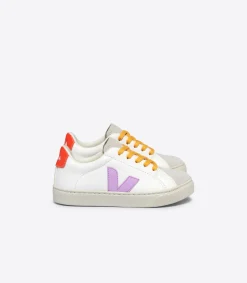 ESPLAR LACES LEATHER WHITE ORCHID ORANGE FLUO<VEJA Hot