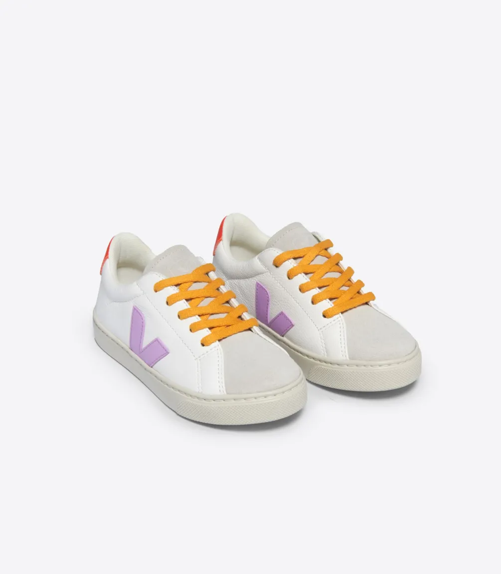 ESPLAR LACES LEATHER WHITE ORCHID ORANGE FLUO<VEJA Hot