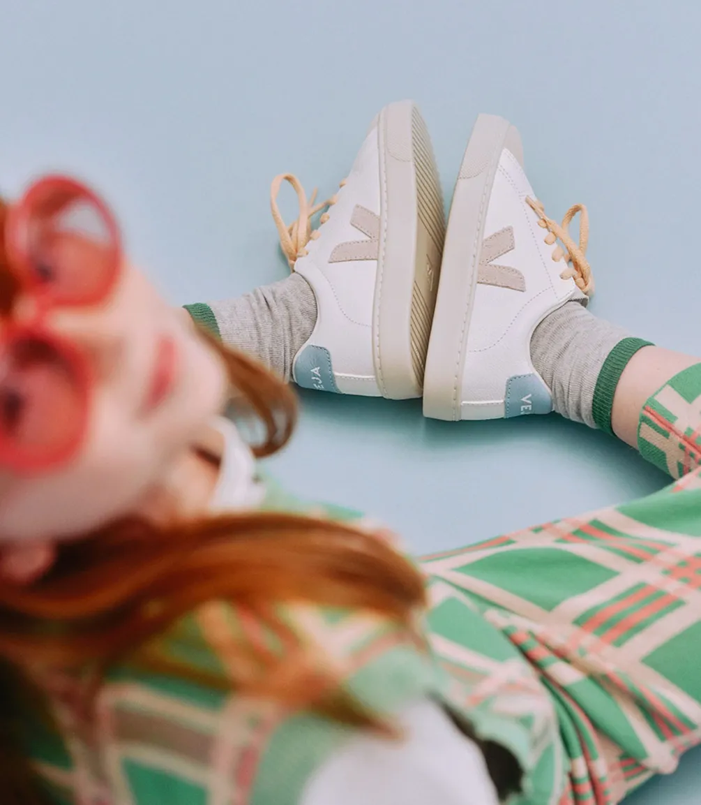 ESPLAR LACES LEATHER WHITE SABLE STEEL<VEJA Sale