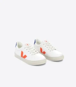 ESPLAR LACES LEATHER WHITE ORANGE FLUO<VEJA Best
