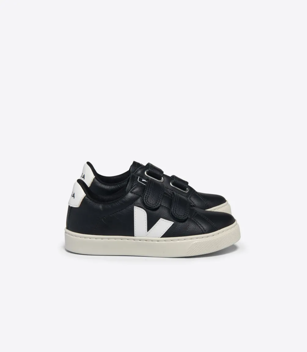 ESPLAR LEATHER BLACK WHITE<VEJA Cheap