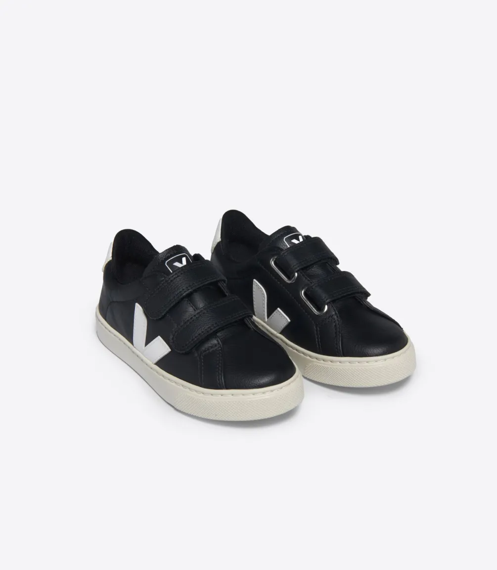 ESPLAR LEATHER BLACK WHITE<VEJA Cheap