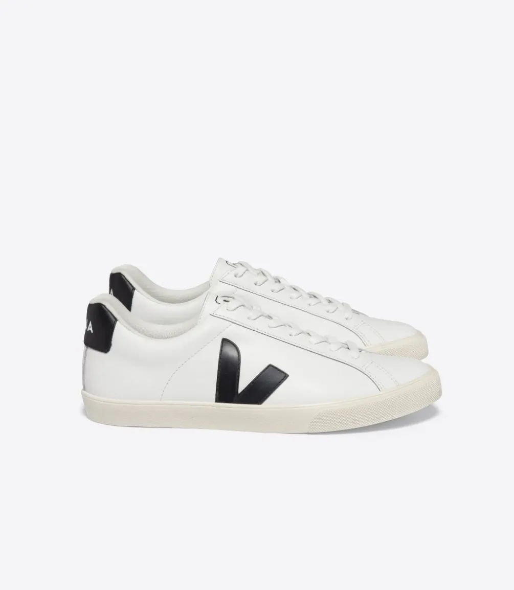 ESPLAR LEATHER WHITE BLACK<VEJA Hot