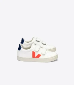 ESPLAR LEATHER WHITE ORANGE FLUO COBALT<VEJA Outlet