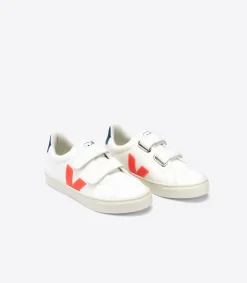 ESPLAR LEATHER WHITE ORANGE FLUO COBALT<VEJA Outlet