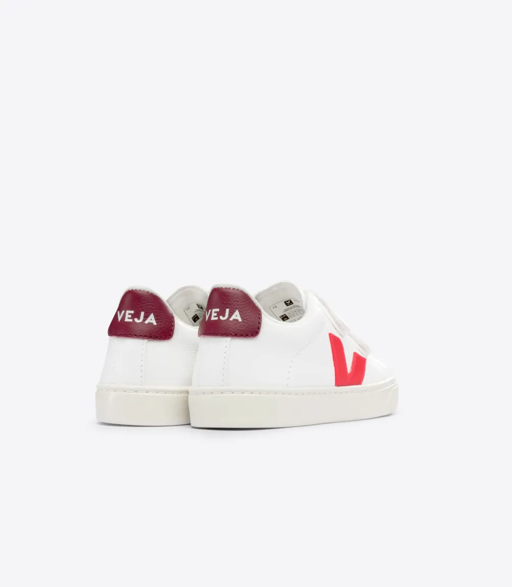 ESPLAR LEATHER WHITE ROSE FLUO MARSALA<VEJA Clearance