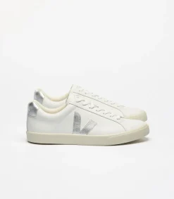 ESPLAR LEATHER WHITE SILVER<VEJA Fashion