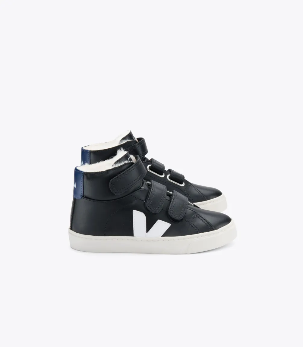 ESPLAR MID FURED LEATHER BLACK COBALT<VEJA Best Sale