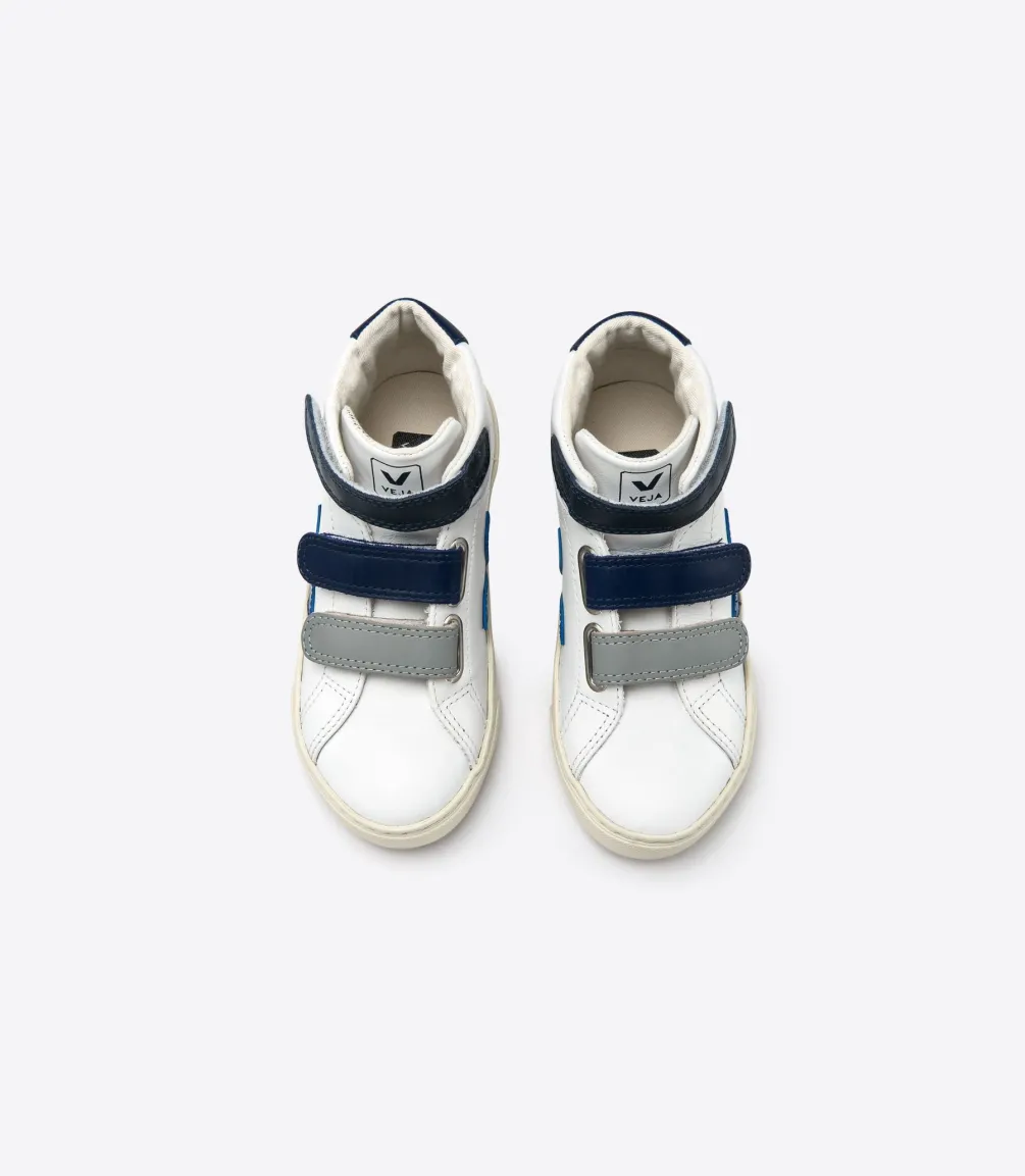 ESPLAR MID LEATHER WHITE BLUE<VEJA Cheap