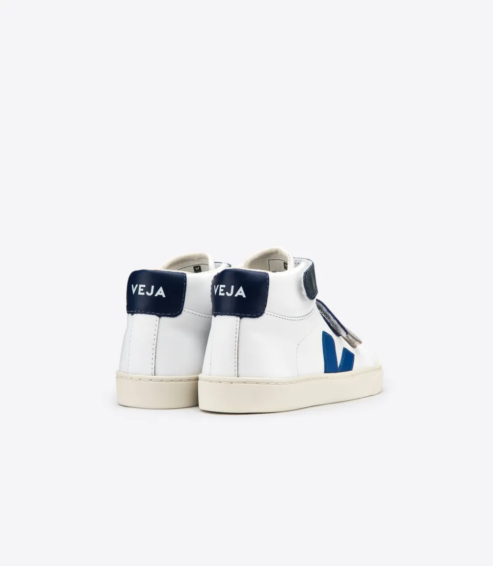 ESPLAR MID LEATHER WHITE BLUE<VEJA Cheap