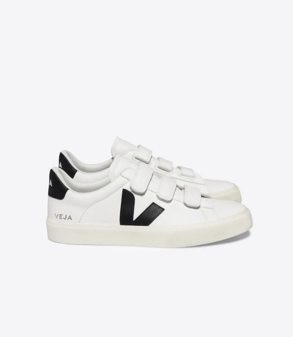 RECIFE LEATHER WHITE BLACK<VEJA Clearance