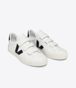 RECIFE LEATHER WHITE BLACK<VEJA Clearance
