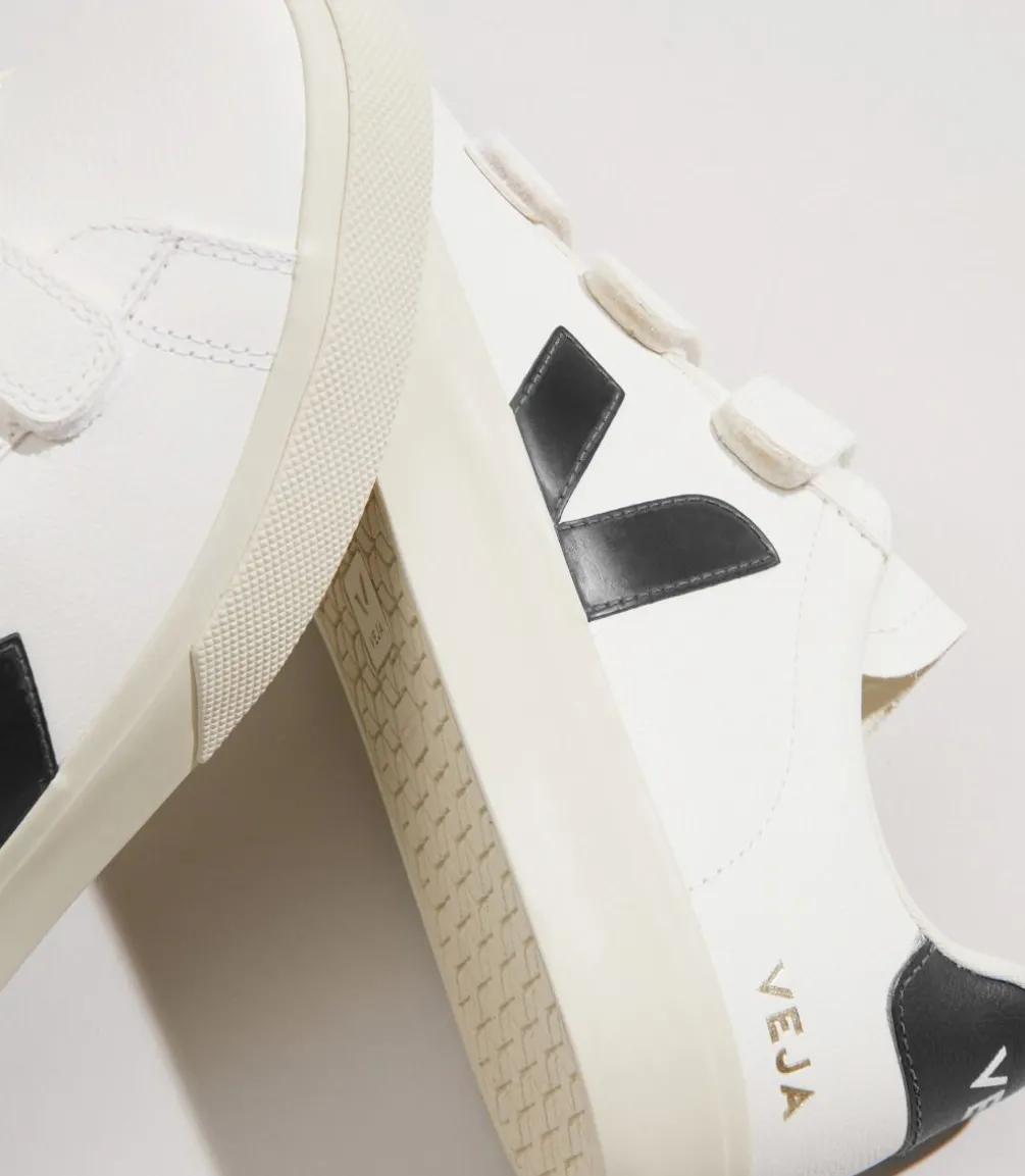 RECIFE LEATHER WHITE BLACK<VEJA Clearance