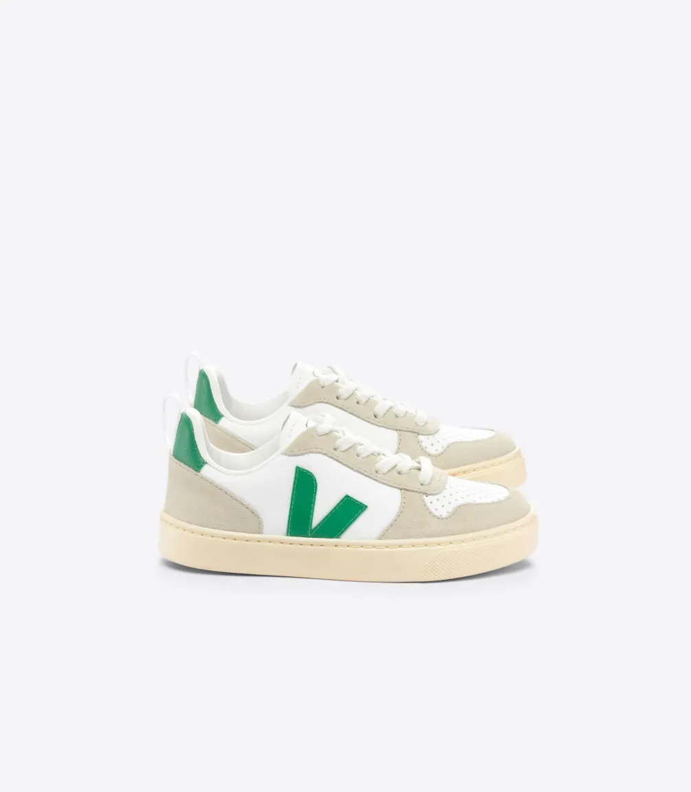 V-10 LACES LEATHER WHITE EMERAUDE ALMOND<VEJA Best Sale