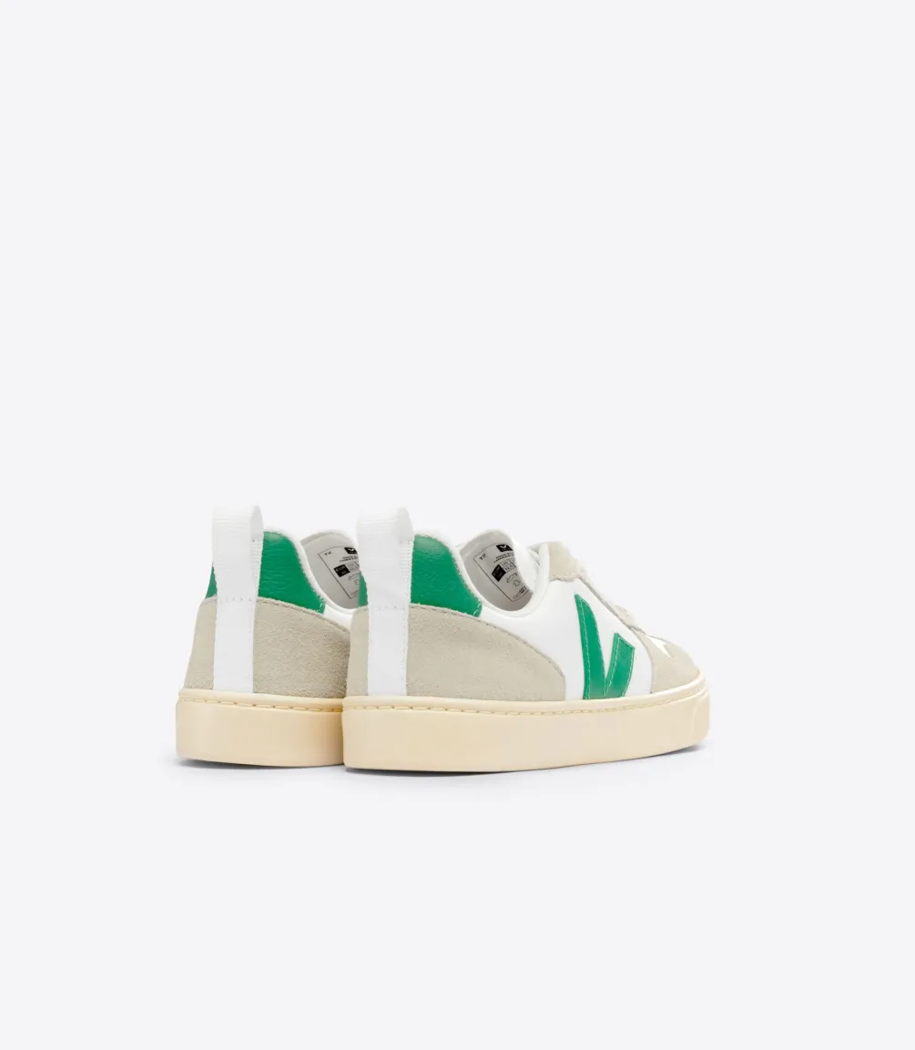 V-10 LACES LEATHER WHITE EMERAUDE ALMOND<VEJA Best Sale