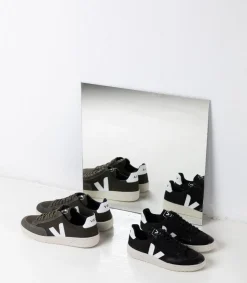 V-12 B-MESH BLACK WHITE<VEJA Best Sale