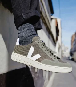 V-12 B-MESH OLIVE WHITE<VEJA Online
