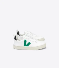 V-10 LACES CWL WHITE EMERAUDE BLACK<VEJA Cheap