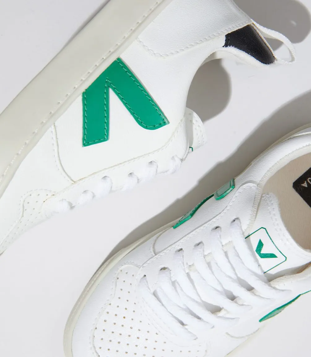 V-10 LACES CWL WHITE EMERAUDE BLACK<VEJA Cheap