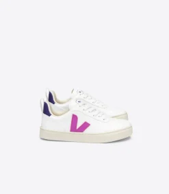 V-10 LACES CWL WHITE ULTRAVIOLET PURPLE<VEJA Clearance