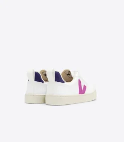 V-10 LACES CWL WHITE ULTRAVIOLET PURPLE<VEJA Clearance