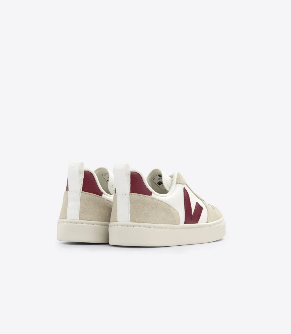 V-10 LACES LEATHER WHITE MARSALA ALMOND<VEJA Hot