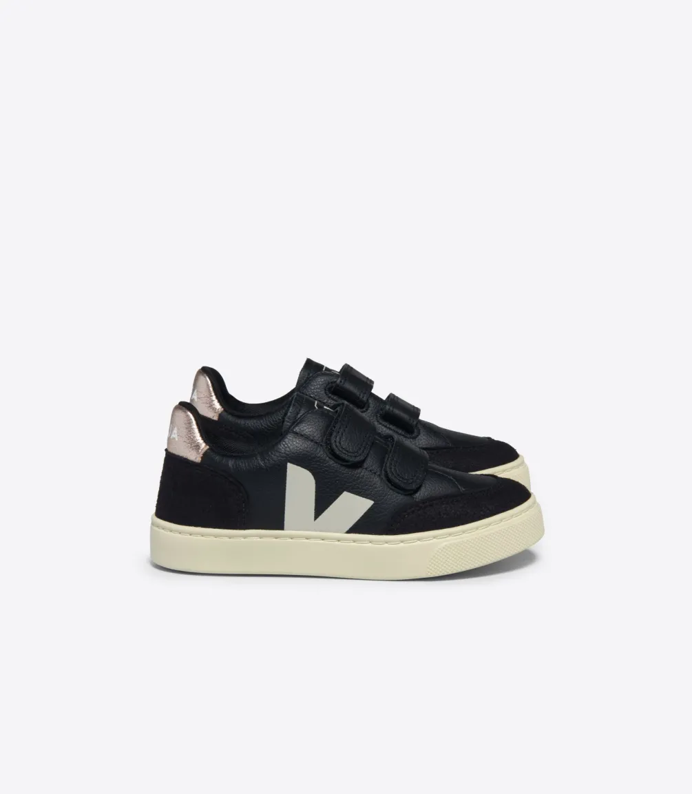 V-12 LEATHER BLACK WHITE PLATINE<VEJA Fashion