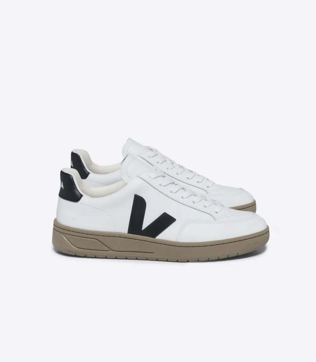 V-12 LEATHER WHITE BLACK DUNE<VEJA Discount