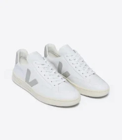 V-12 LEATHER WHITE LIGHT GREY<VEJA Outlet