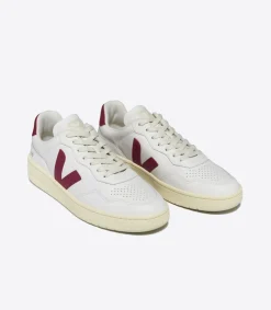 V-90 LEATHER WHITE MARSALA<VEJA Hot