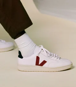 V-12 LEATHER WHITE MARSALA NAUTICO<VEJA Flash Sale