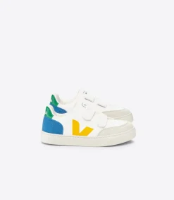 V-12 LEATHER WHITE MULTICO INDIGO<VEJA Flash Sale