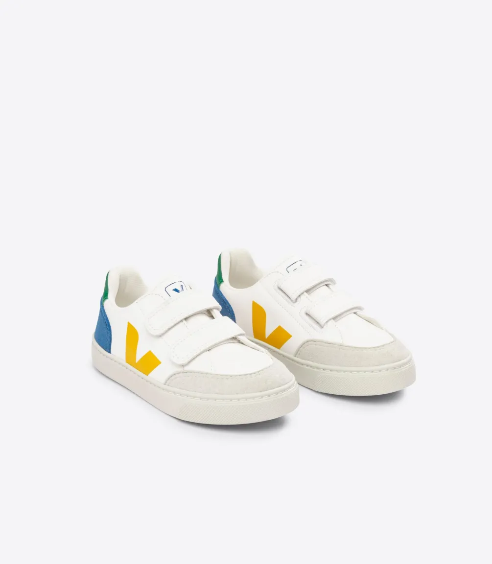 V-12 LEATHER WHITE MULTICO INDIGO<VEJA Flash Sale