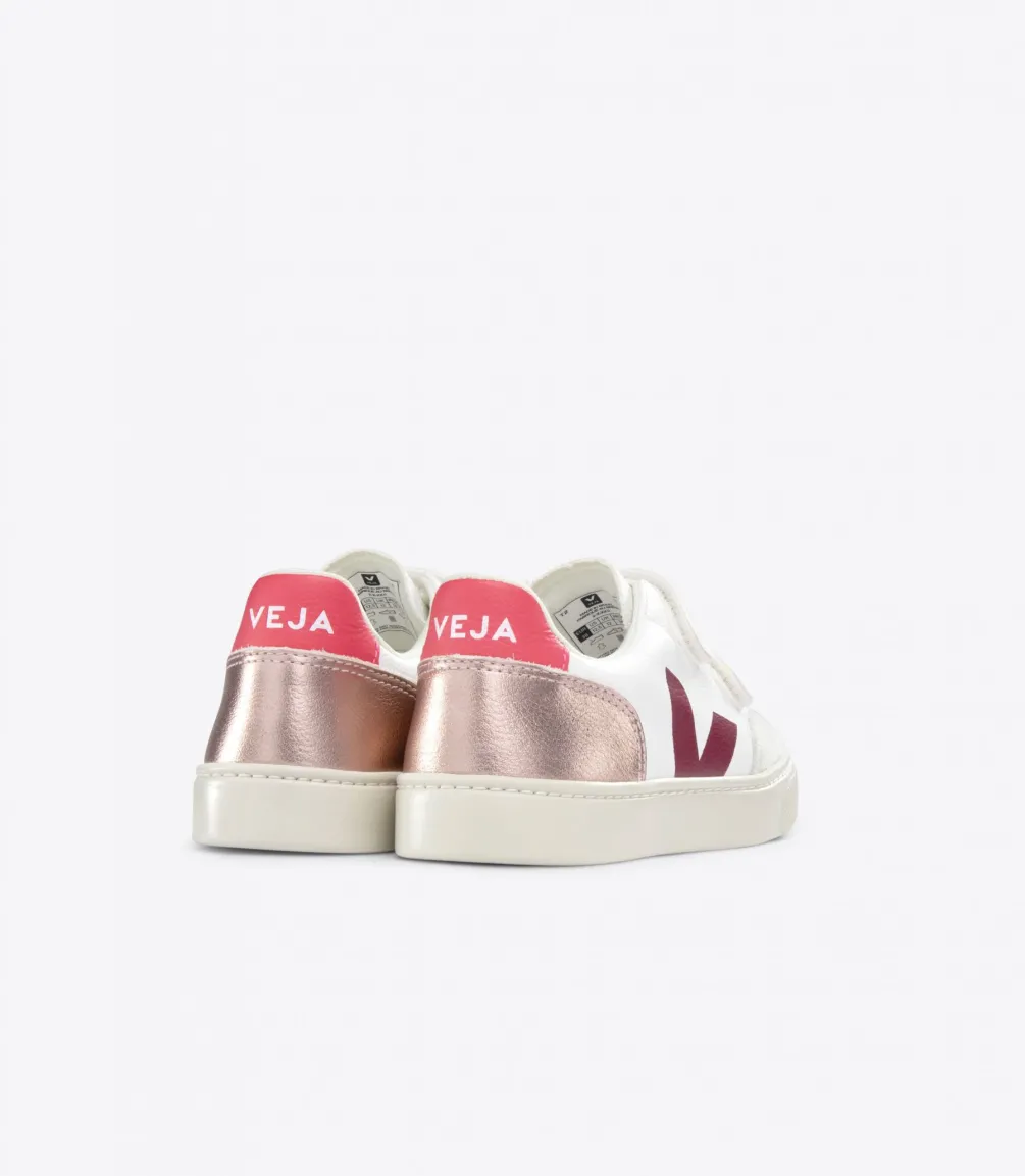 V-12 LEATHER WHITE MULTICO NACRE<VEJA Fashion