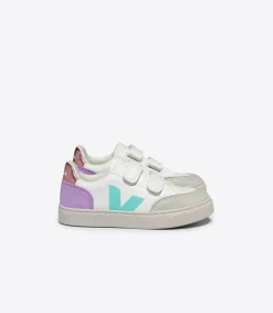 V-12 LEATHER WHITE MULTICO ORCHID<VEJA Clearance