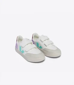 V-12 LEATHER WHITE MULTICO ORCHID<VEJA Clearance