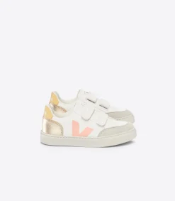 V-12 LEATHER WHITE MULTICO PLATINE<VEJA Outlet