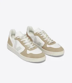 V-10 LEATHER WHITE NATURAL SAHARA<VEJA Flash Sale