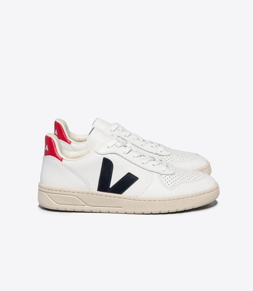V-10 LEATHER WHITE NAUTICO PEKIN<VEJA Flash Sale