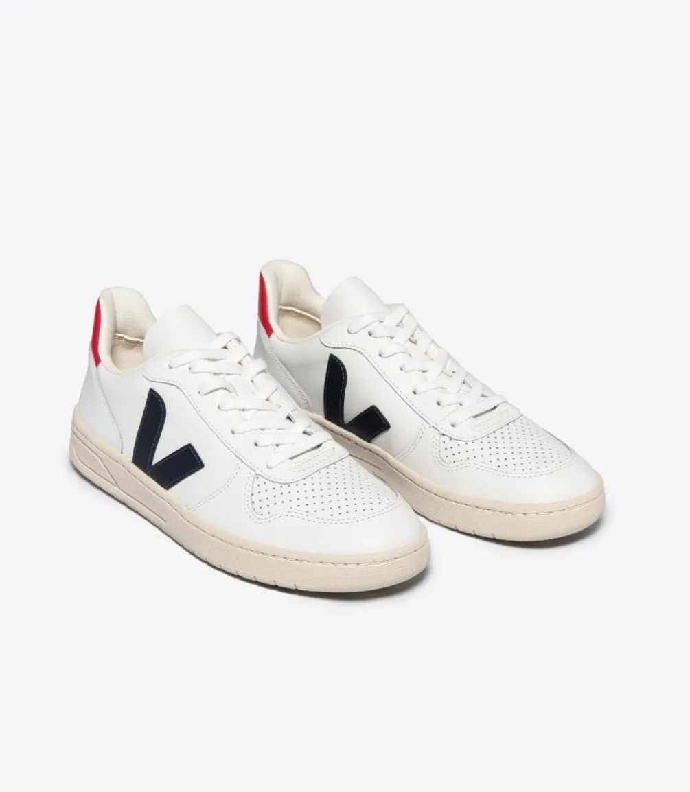 V-10 LEATHER WHITE NAUTICO PEKIN<VEJA Flash Sale
