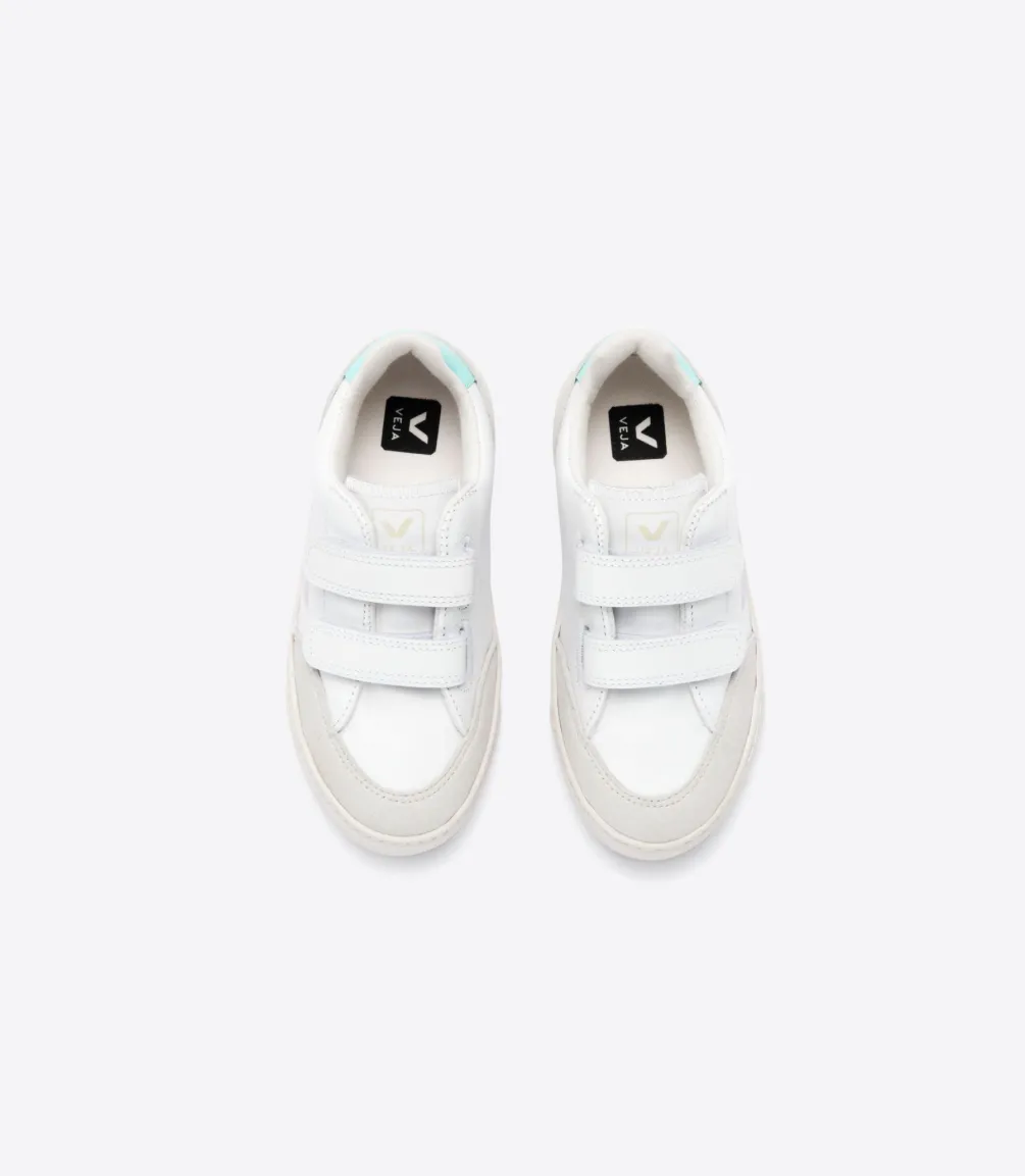 V-12 LEATHER WHITE PARME TURQUOISE<VEJA Hot