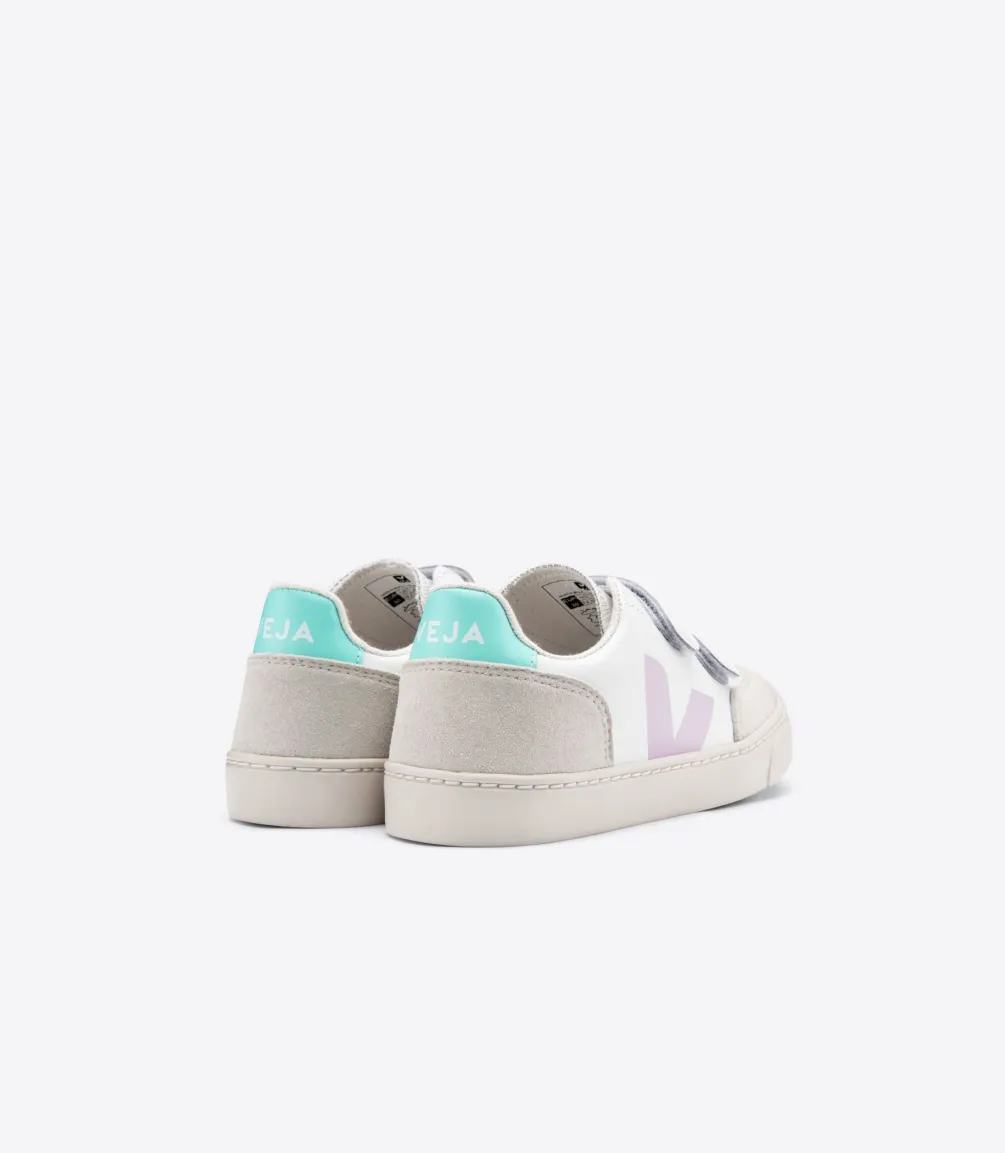 V-12 LEATHER WHITE PARME TURQUOISE<VEJA Hot