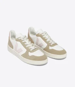 V-10 LEATHER WHITE PETALE SAHARA<VEJA Discount